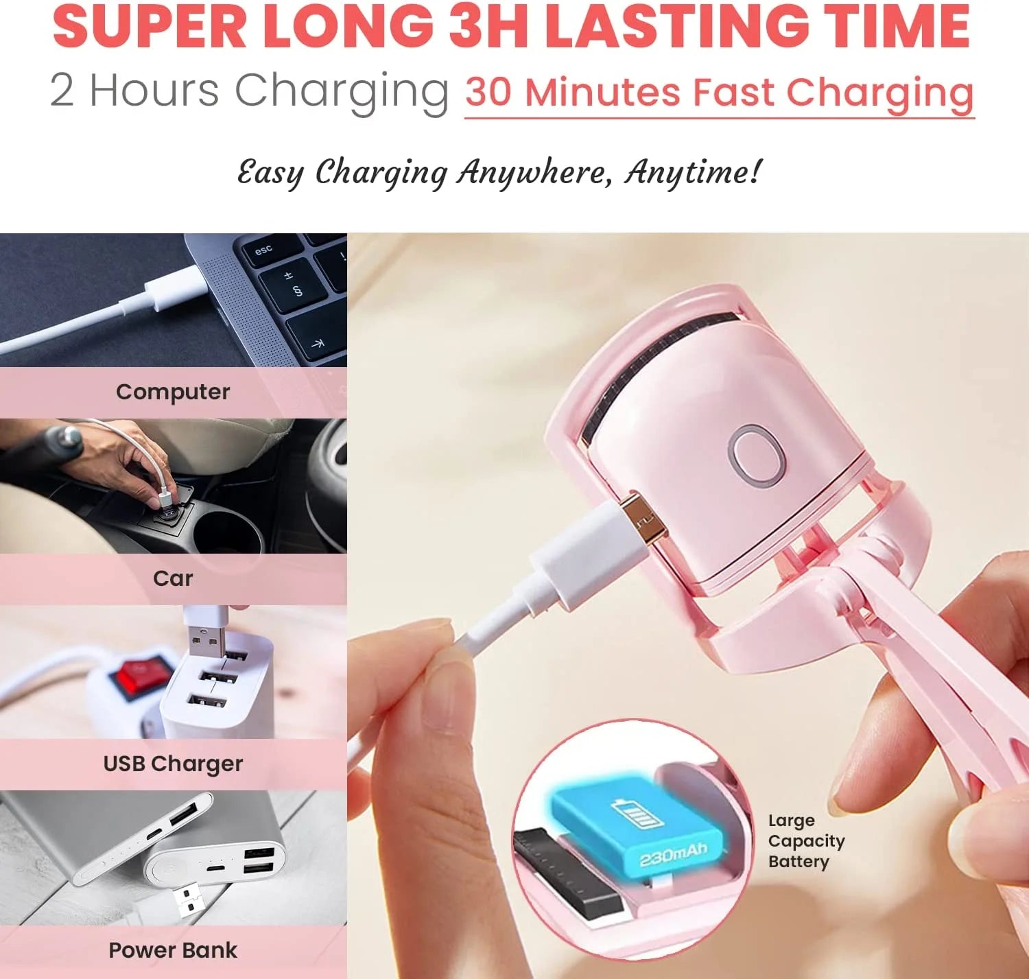 Heated Rechargeable Eyelash Curler