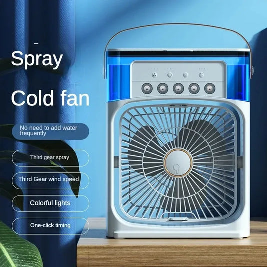 Modern Portable Humidifier Fan Light Home Small Air Cooler 3 in 1 USB Electric Fan Camping Fan with Light Office Ceiling Fan