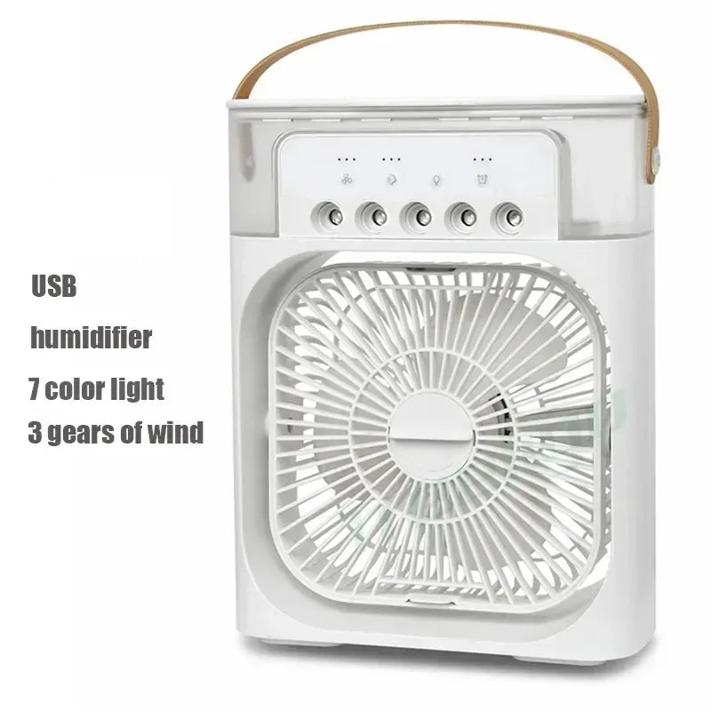 Modern Portable Humidifier Fan Light Home Small Air Cooler 3 in 1 USB Electric Fan Camping Fan with Light Office Ceiling Fan